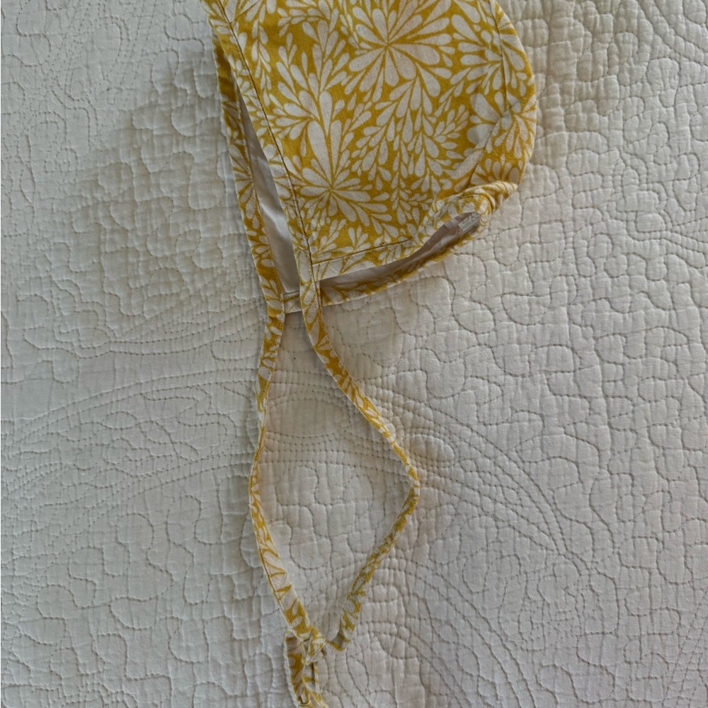 Briar Handmade Yellow Floral Baby Bonnet